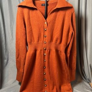 Orange sweater dress retro 80s style
